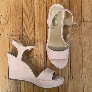 Never been worn pink suede wedges!